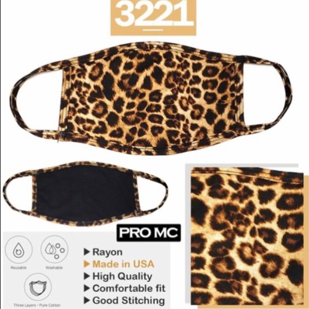 ‼️ Leopard Print Cheetah Protective Face Mask - Picture 2 of 3
